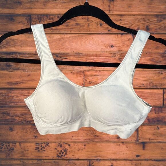 5 for $25🔥Bali Wireless Off White Sports Bra Small - Picture 1 of 4